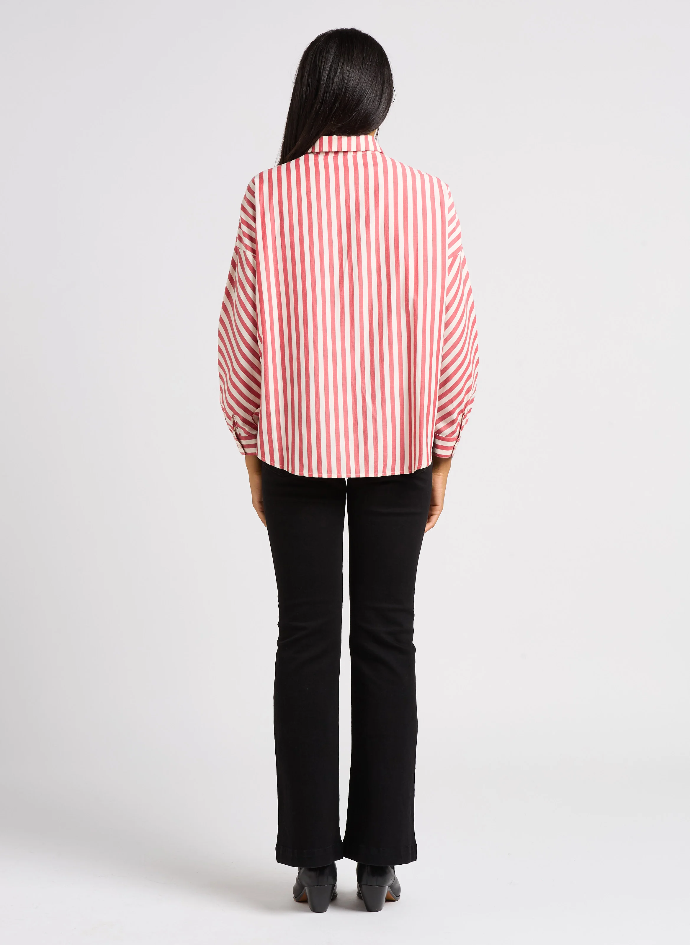 Jean boot-cut en coton mélangé | Noir