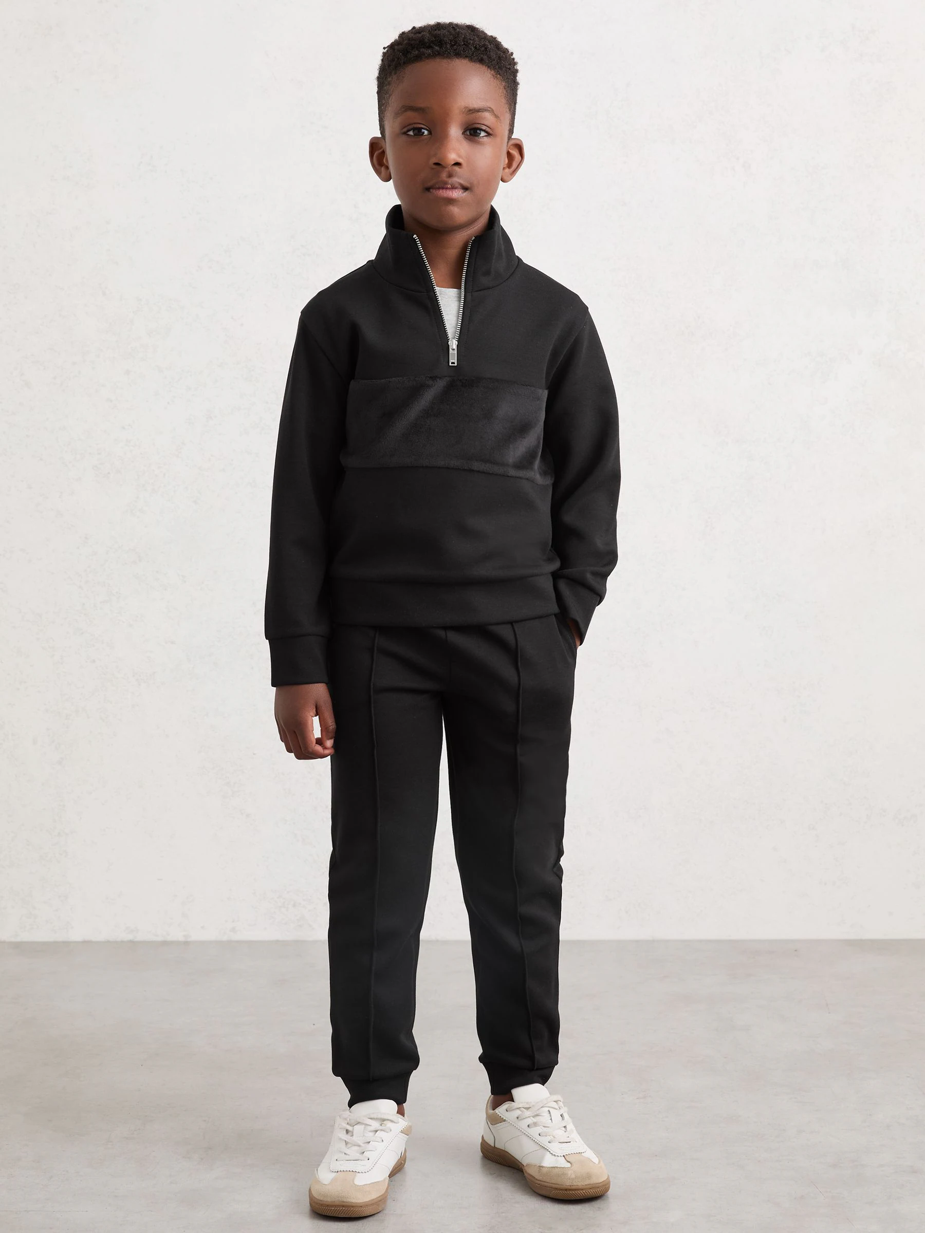 Zwart - Reiss - Premier - Interlock joggingbroek met trekkoord