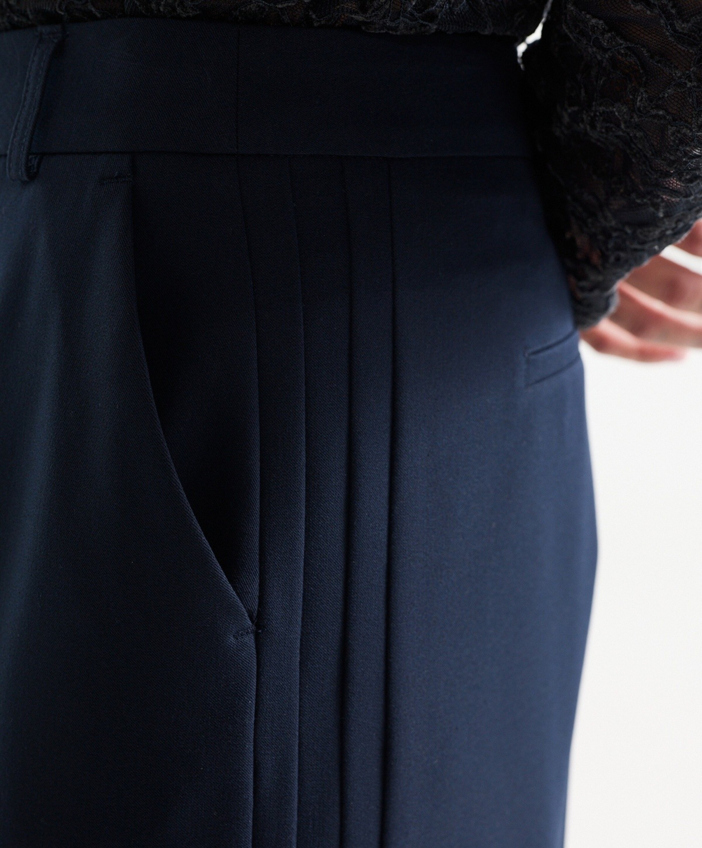JANSEN Amsterdam BERRA wb 403 extra wide leg long contrast ch dames broek blauw