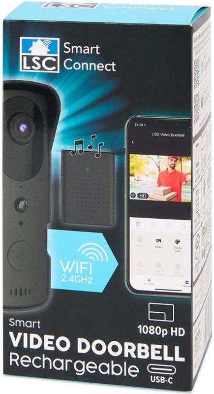 Videodeurbel - Draadloos - Met Camera - Inclusief USB-kabel