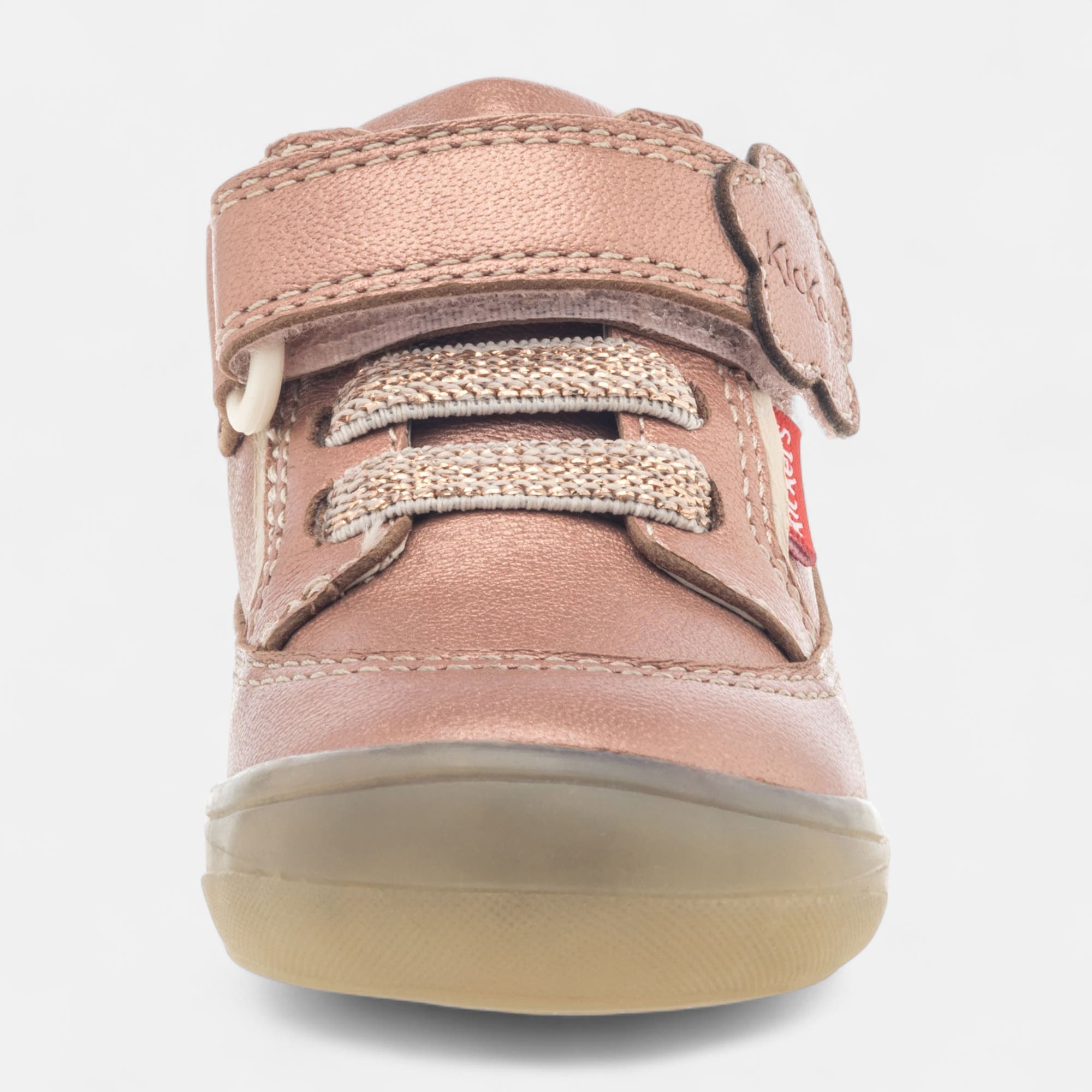 Baskets hautes Bébé fille en cuir rose