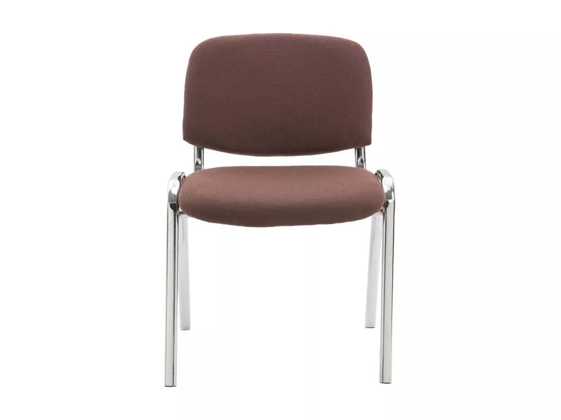 Chaise de salle à manger - Tissu & Métal chromé - Marron - Ken