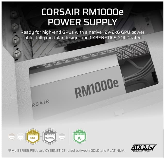 Corsair RM1000e ATX strømforsyning