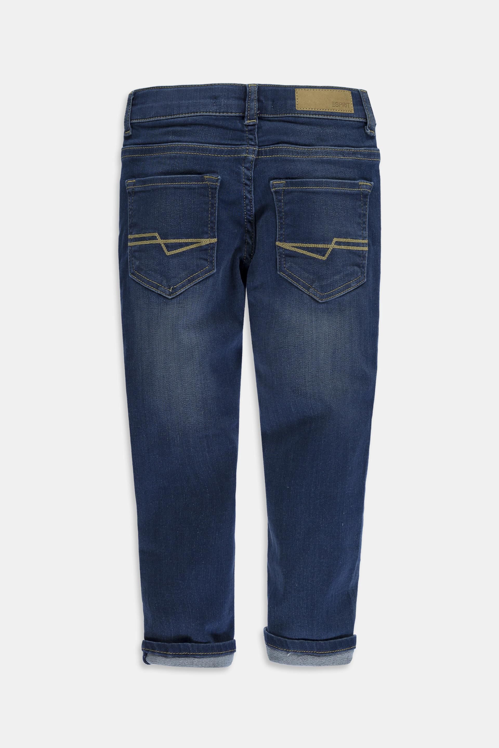 Jean stretch délavé à taille ajustable