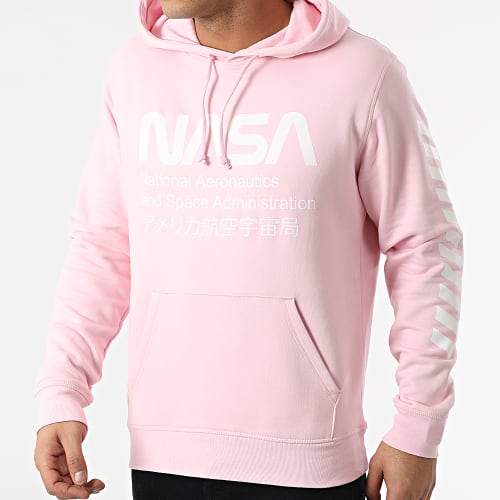 Sweat Capuche Admin 2 Rose Pastel Blanc