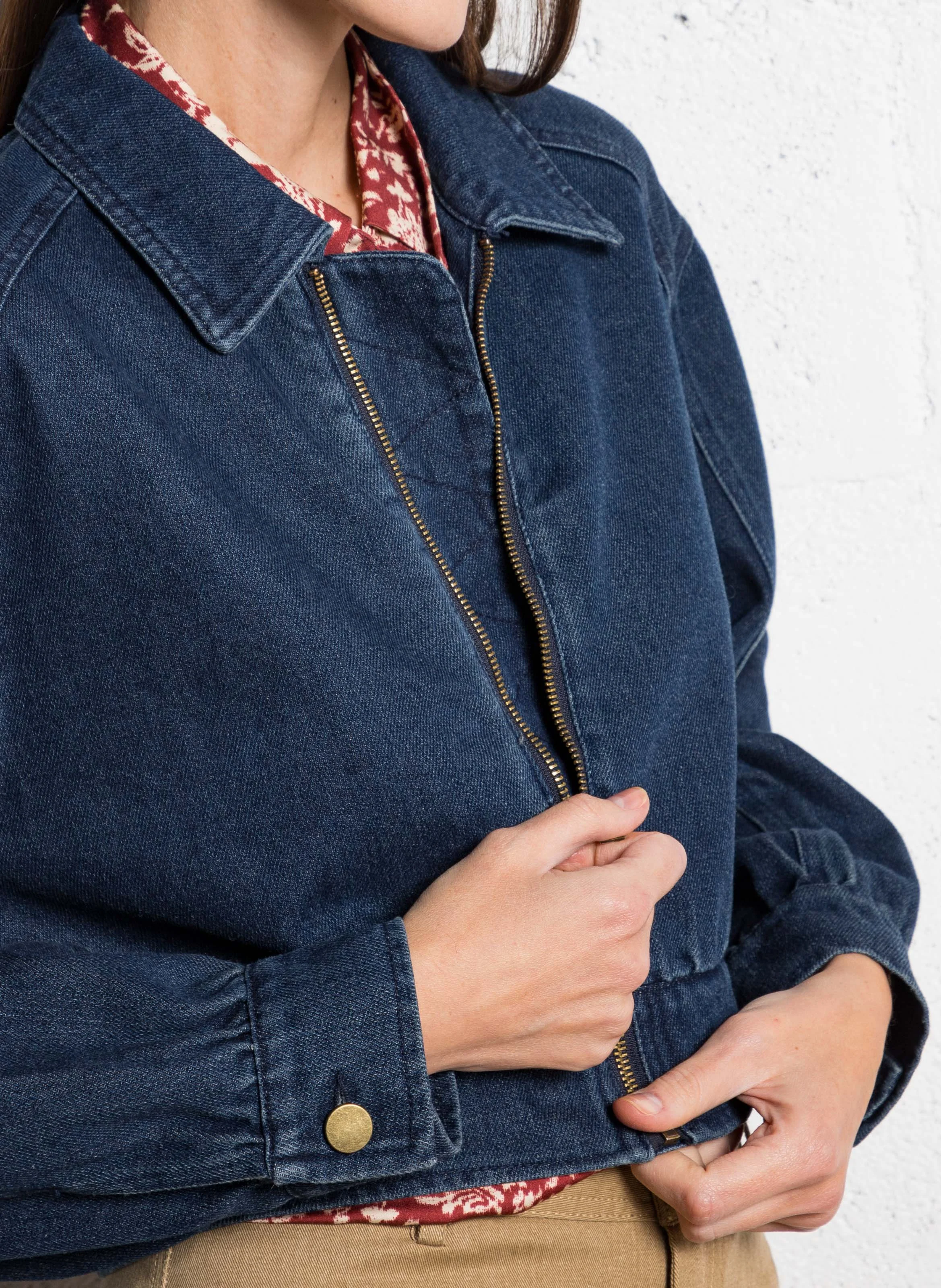 Veste courte en denim | Bleu