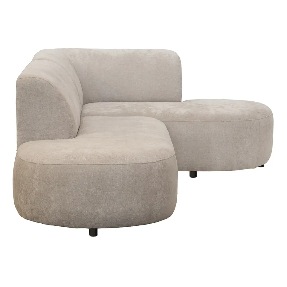 Hoekbank Luna rechts - stof Rebel - beige