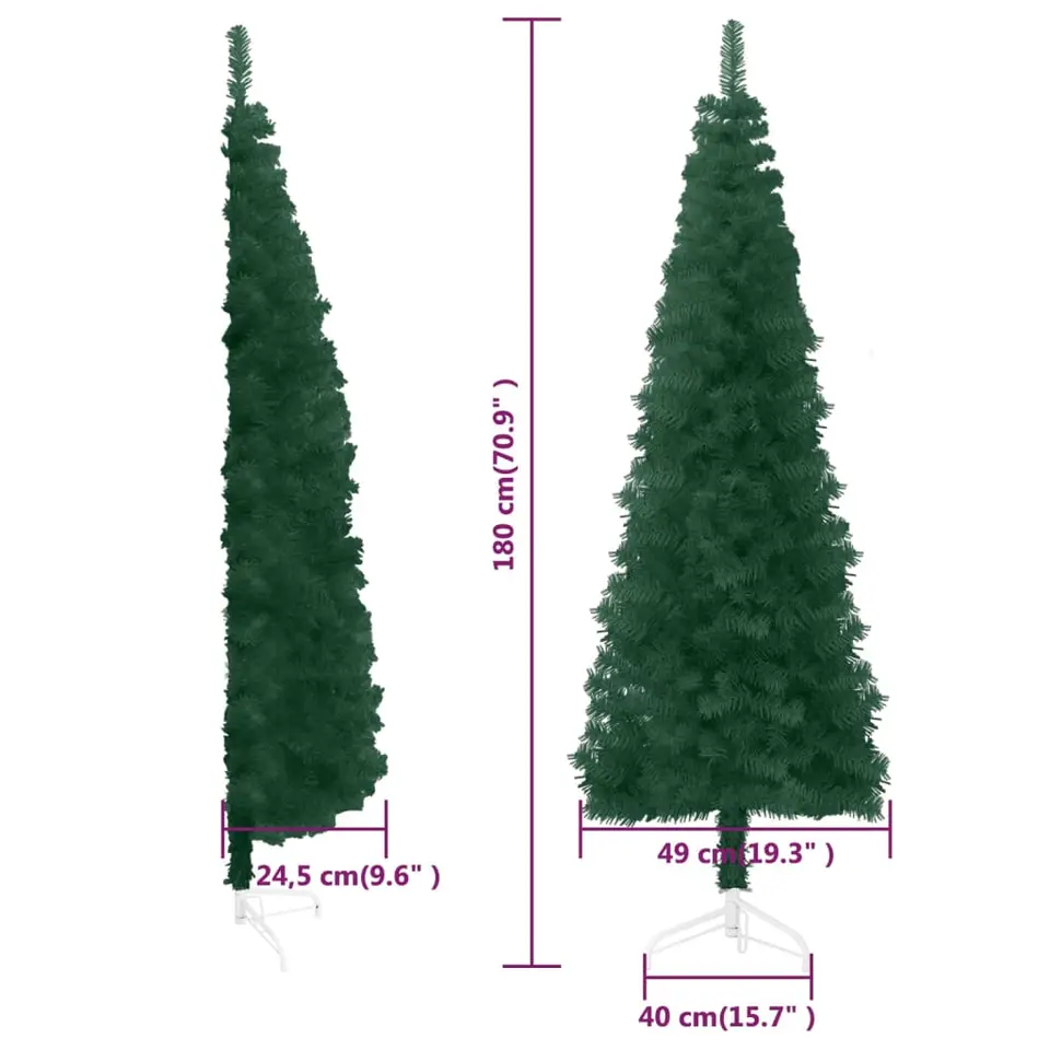 vidaXL - Halve Kunstkerstboom - Groen - 180 cm