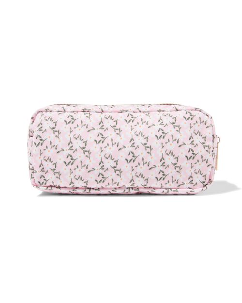 trousse à double zip fleurs
