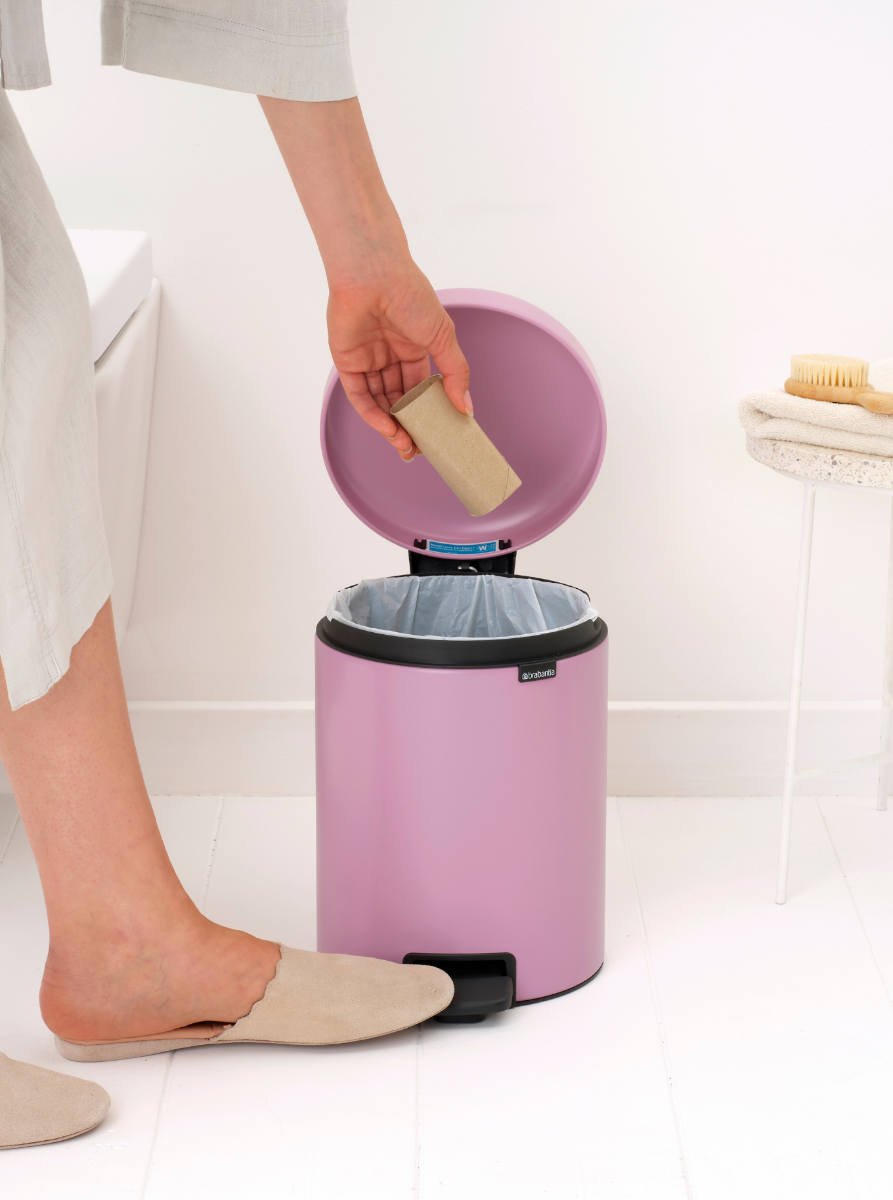 NewIcon Pedaalemmer, 5 liter, kunststof binnenemmer - Lilac Pink