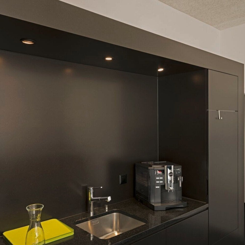 Nieuwe Tria inbouwplafondlamp in zwart GU10 82mm rond