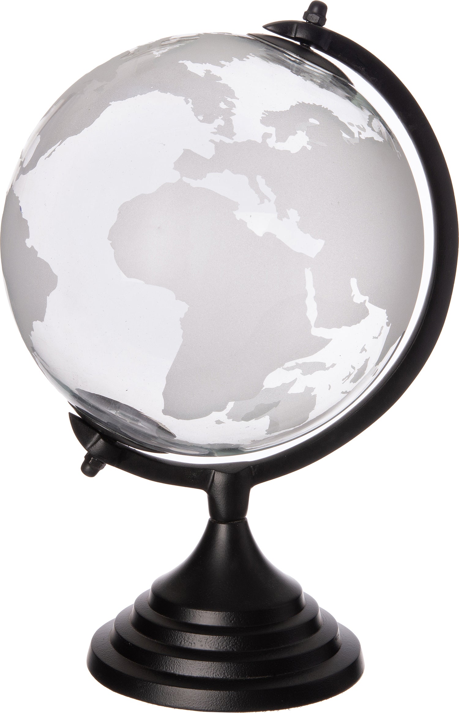 Intratuin wereldbol Juub transparant / zwart 16 x 15 x 25 cm