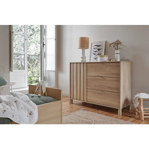 Commode 1 porte 3 tiroirs CALYPSO Chêne du bocage - GALIPETTE