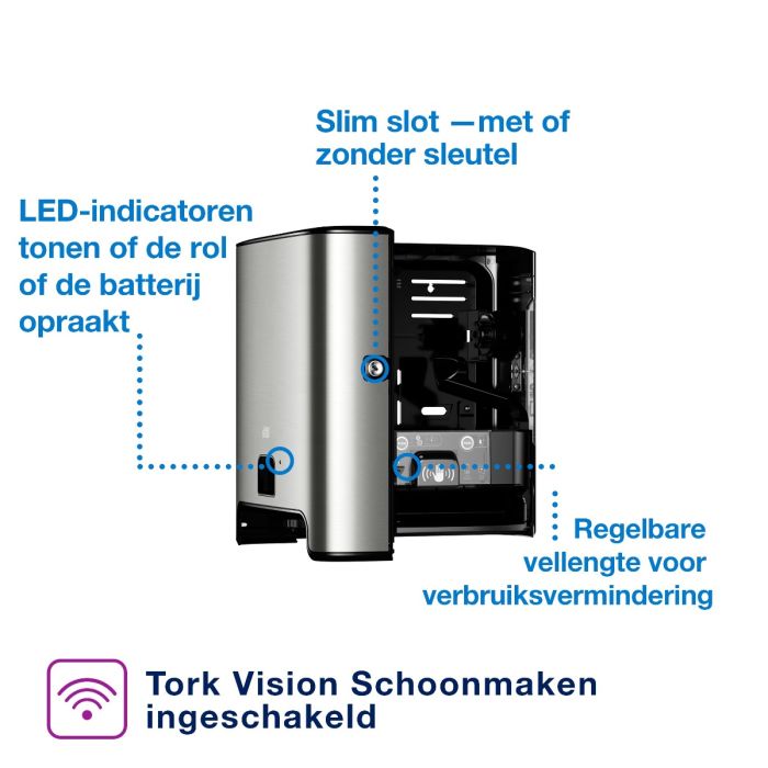 Tork 460001 Matic H1 handdoekdispenser rvs voor handdoekrol met sensor H1 rvs (460001)