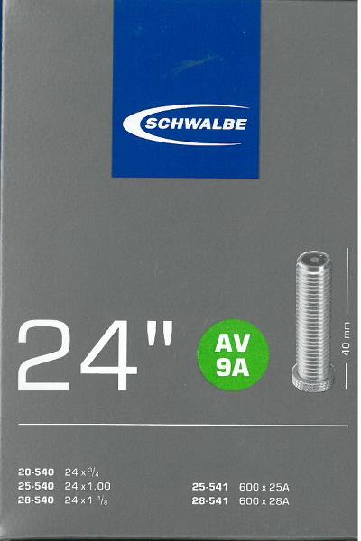 Slange 24x0,75-1,25 AV40 SCHWALBE AV9A