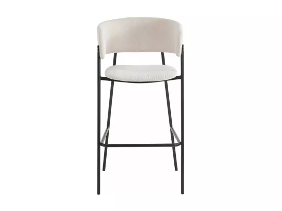 Lot de 6 tabourets de bar BOLD en velours côtelé avec pieds noirs - Beige