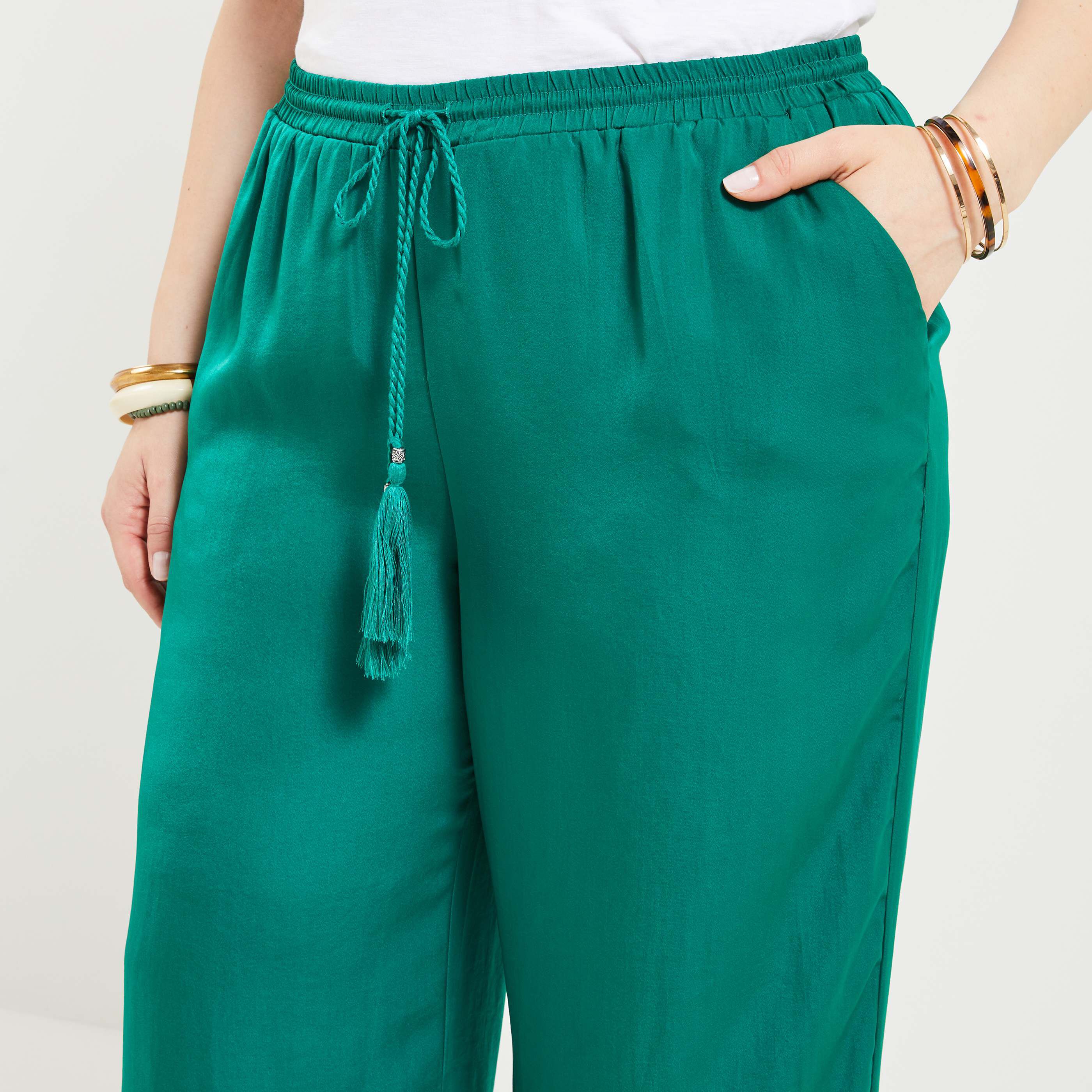 Pantalon fluide femme - VERT