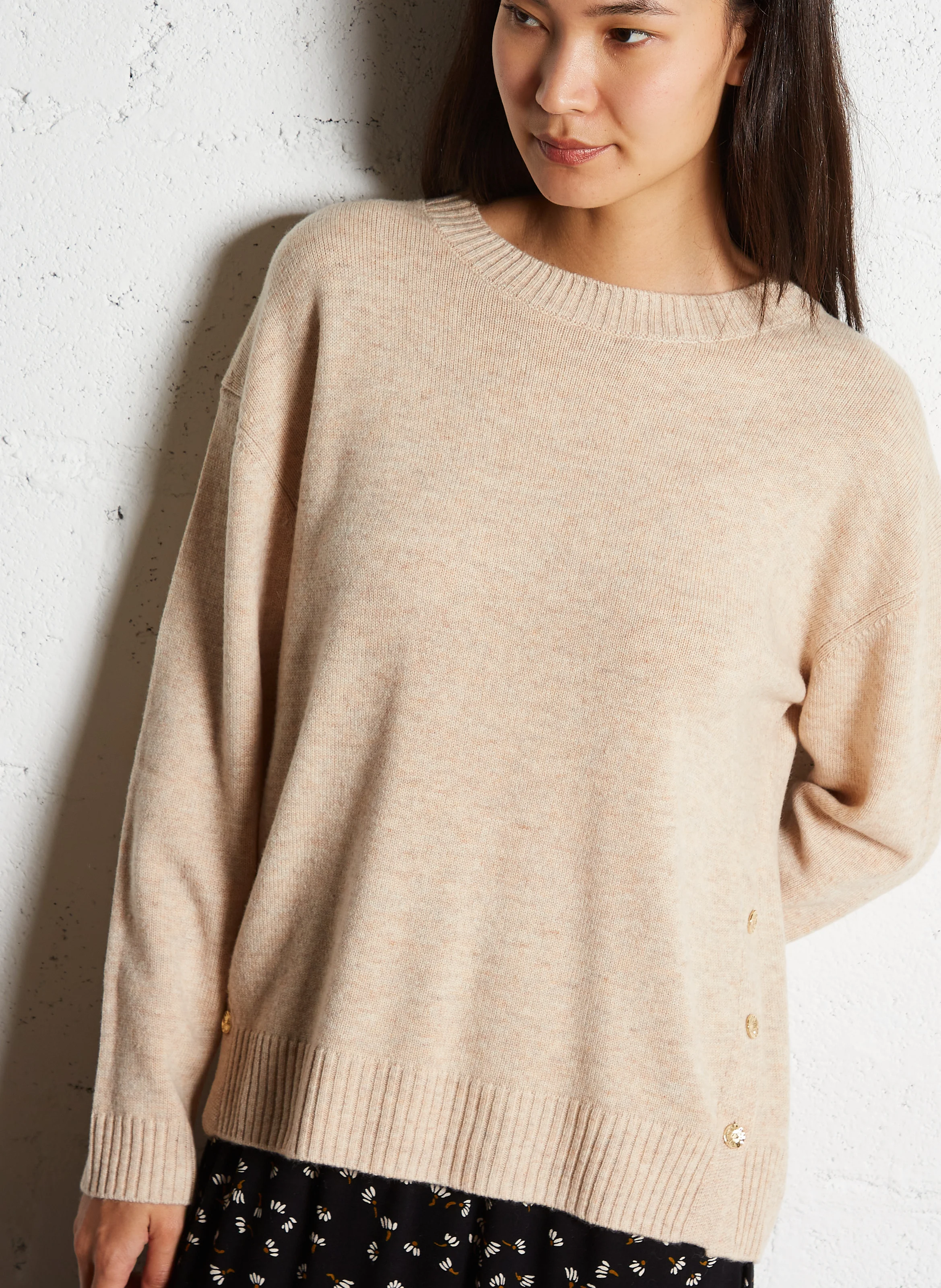 ARIGATO - Pull col rond en laine | Beige