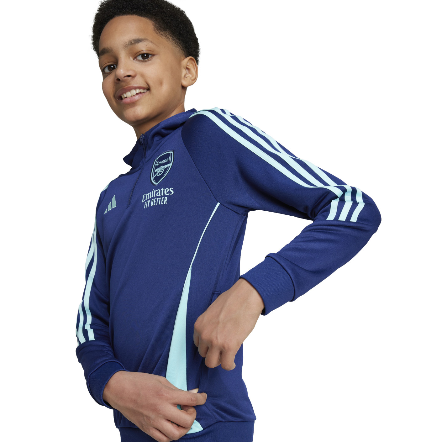 Adidas Arsenal Track Hoodie 2024-2025 Kids Donkerblauw Lichtblauw