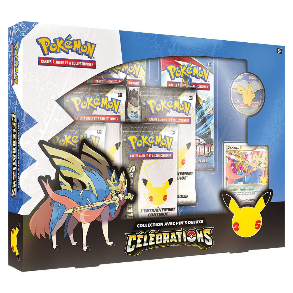 Pokemon 25 ans - Célébrations - Coffret Pins Deluxe Zacian Niv. X