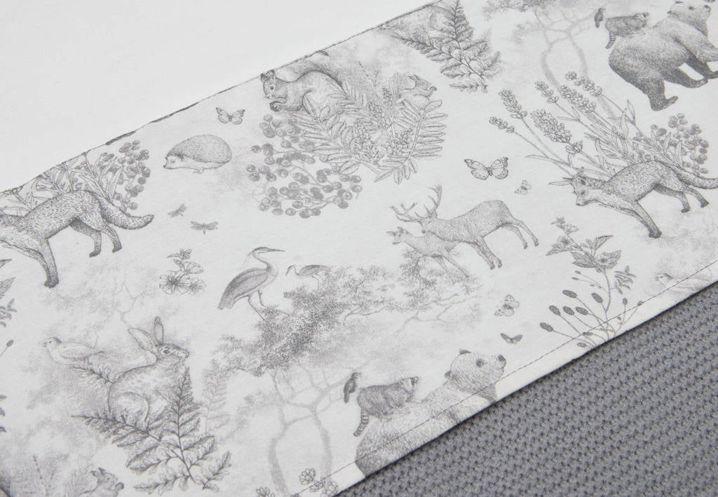 x Pimpelmees Forest Animals baby wieglaken 75x100cm lichtgrijs