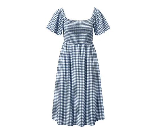 Kariertes Webkleid