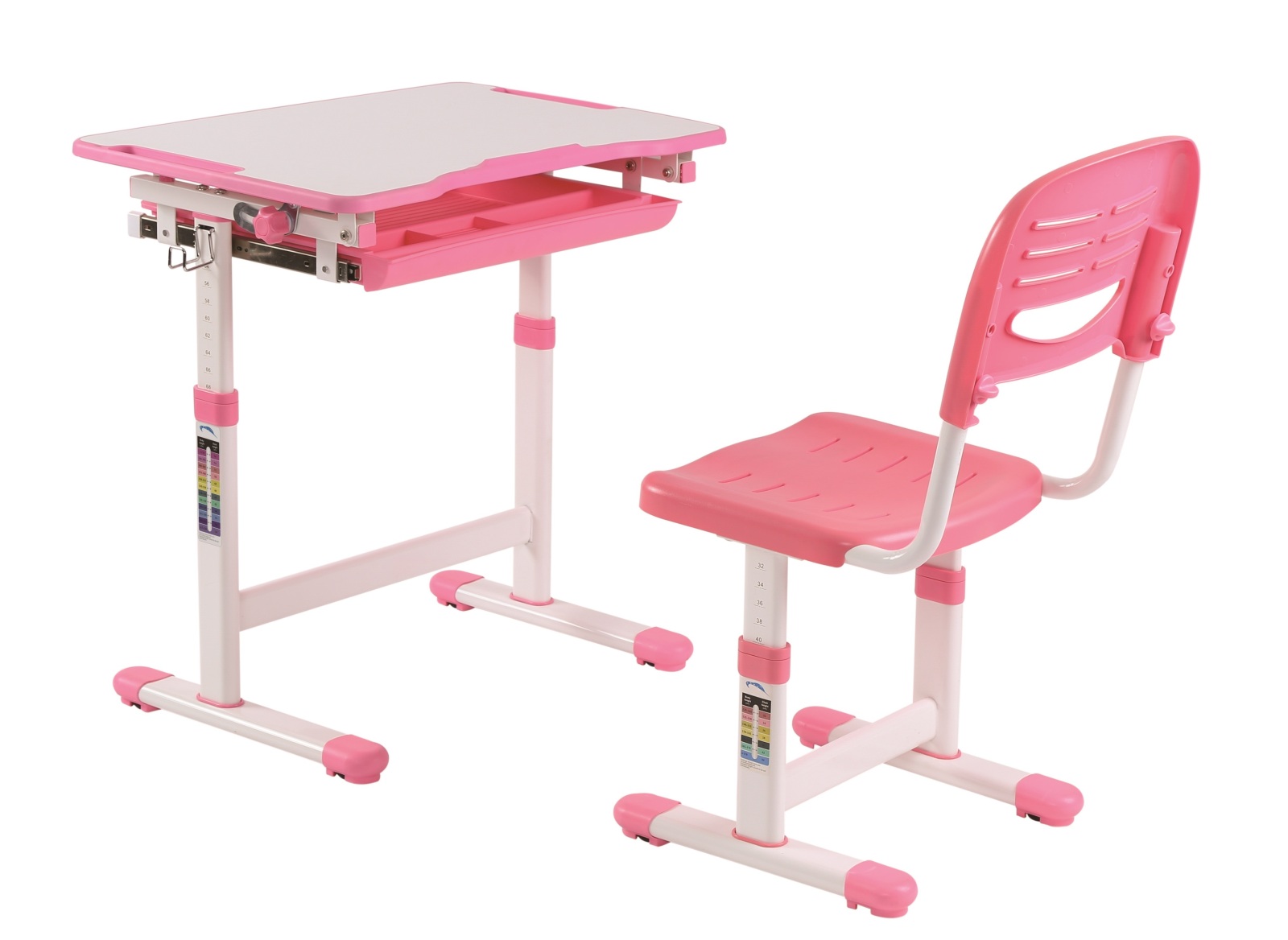Kinderschreibtisch COMFORTLINE - rosa - mit Stuhl