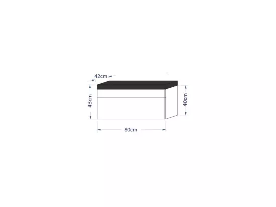 Meuble sous vasque 80cm suspendu collection RAVEN, coloris noir mat et brillant, idéal pour une salle de bain design