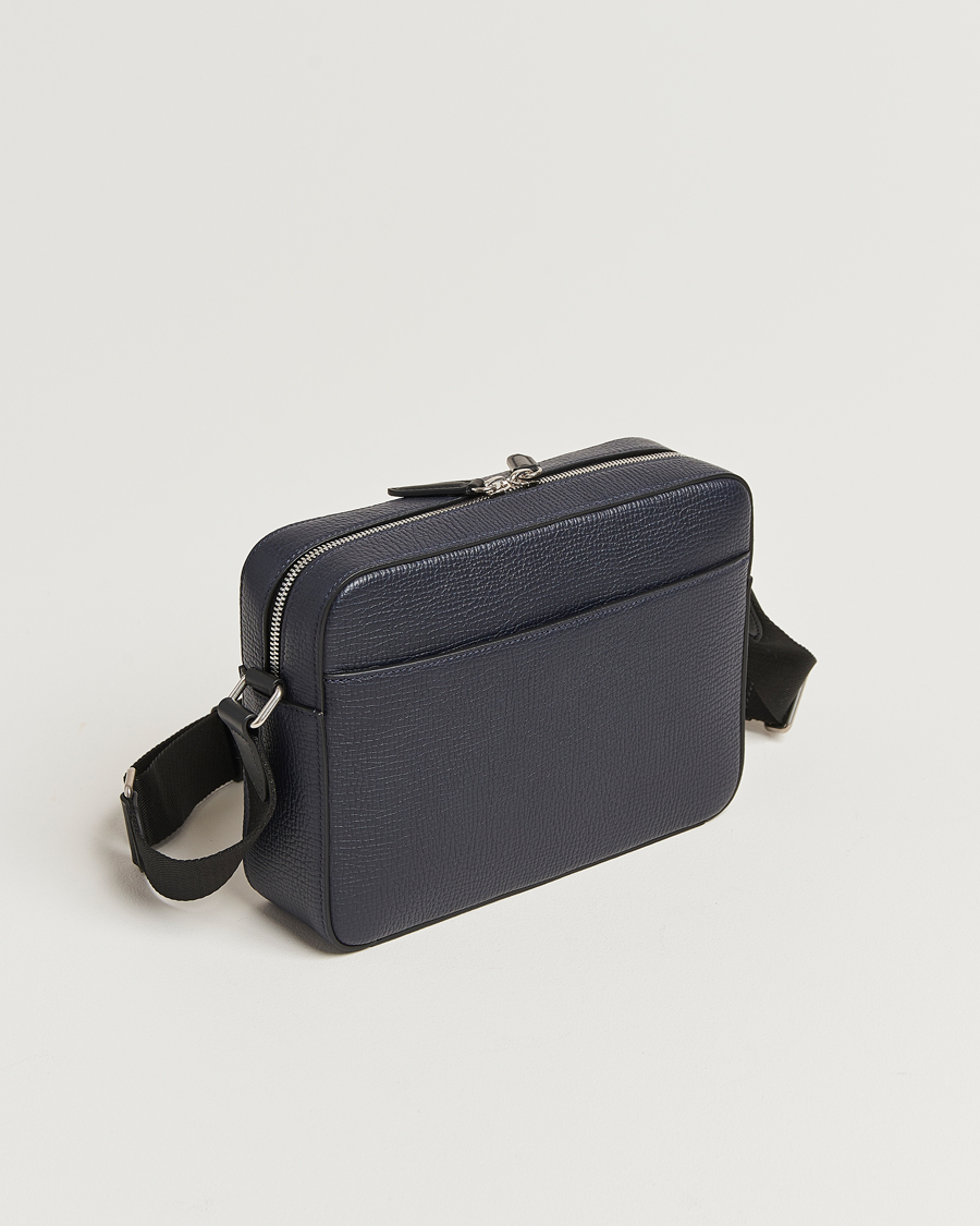 Smythson Ludlow Zip Crossbody Bag Navy