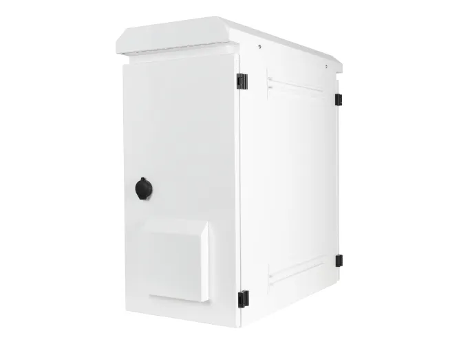 DELTACO - Kabinet (lodret) - kompakt - pælmonterbar, vægmonterbar - hvid - 6U - 19