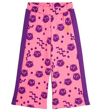 Mini Rodini Jogginghosen - Schnörkelkatzen - Pink