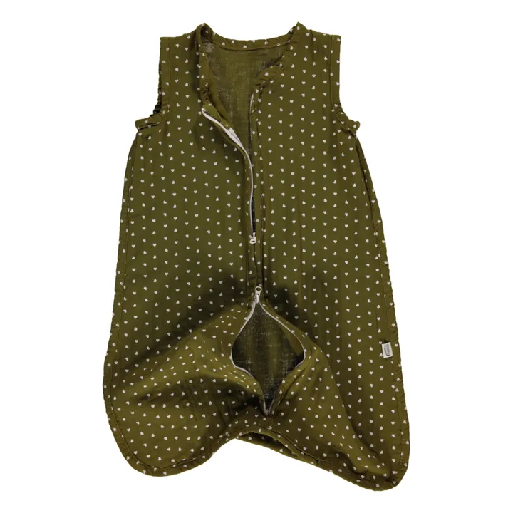 Poudre Organic Gigoteuse Tilleul en double gaze de coton | Vert kaki
