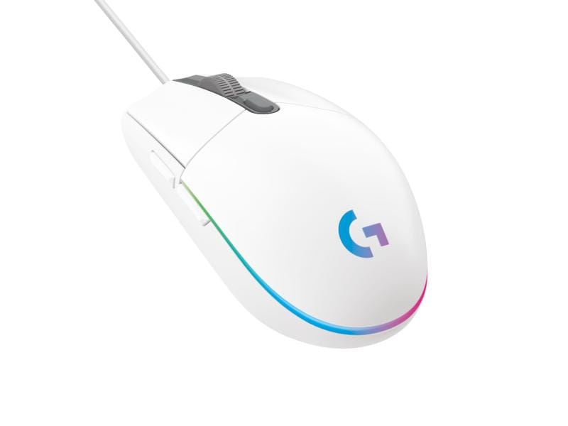 Logitech Gaming-Maus G203 Lightsync Weiss Reaktionsschnelle und leichte USB-Gamingmaus