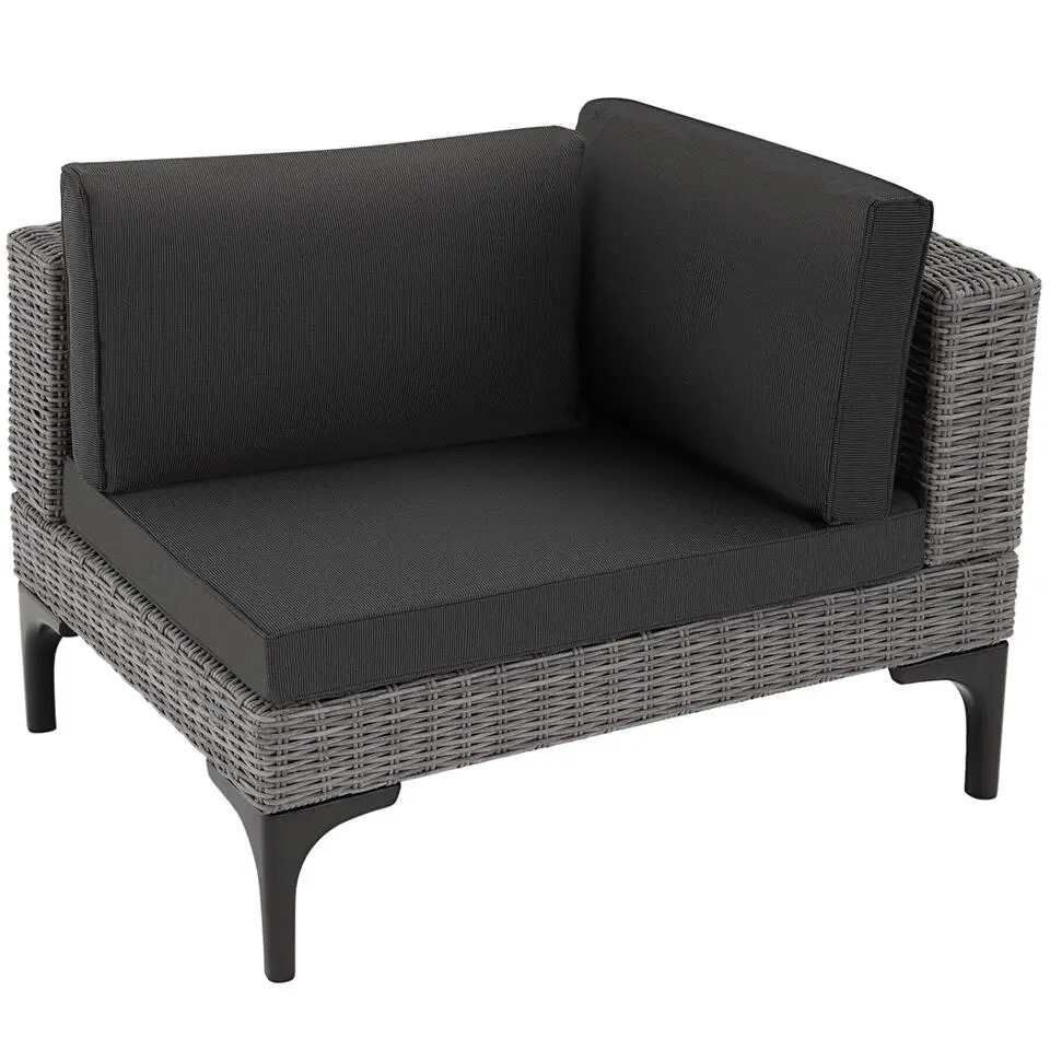 tectake Wicker lounge Bellaria met aluminium frame, Grijs