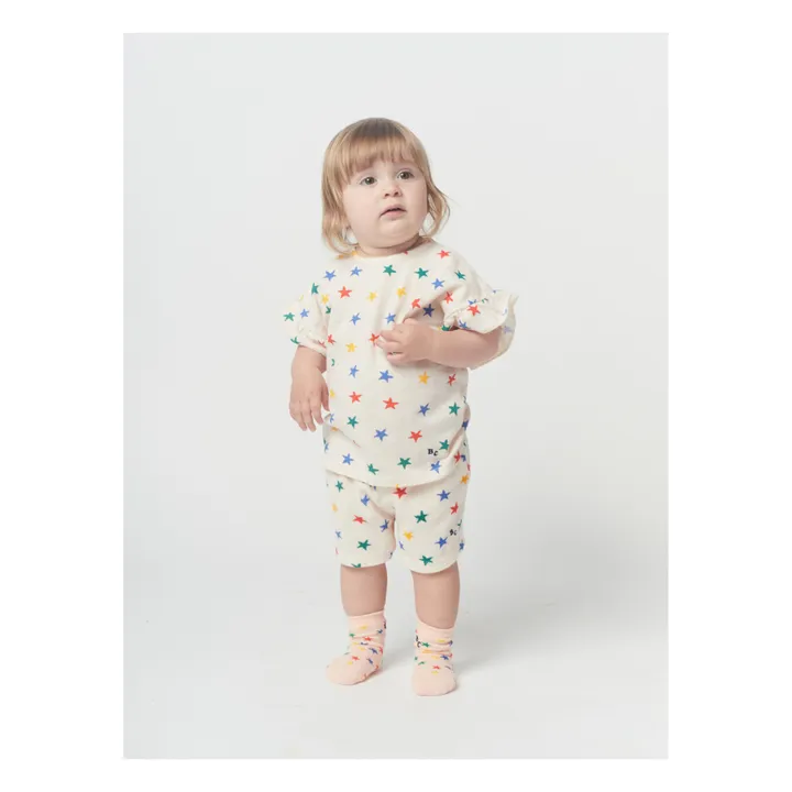 Bobo Choses T-Shirt Coton Bio Texturé Etoiles | Ecru