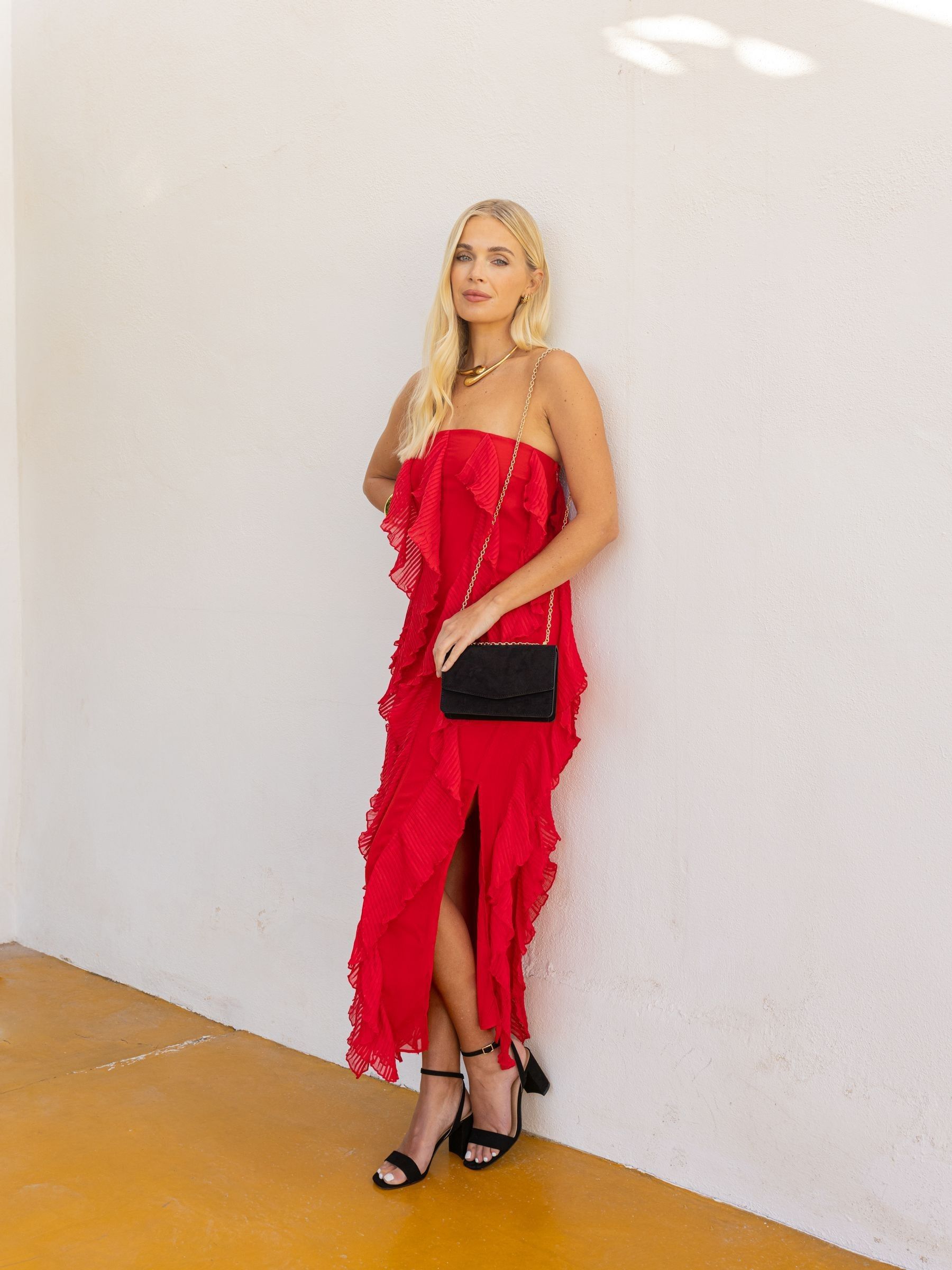 Zwart - Novo Arianna Chain Shoulder Bag
