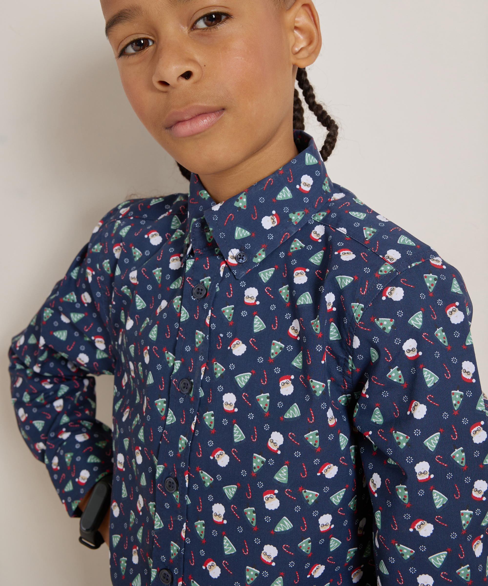 blouse met kerstprint