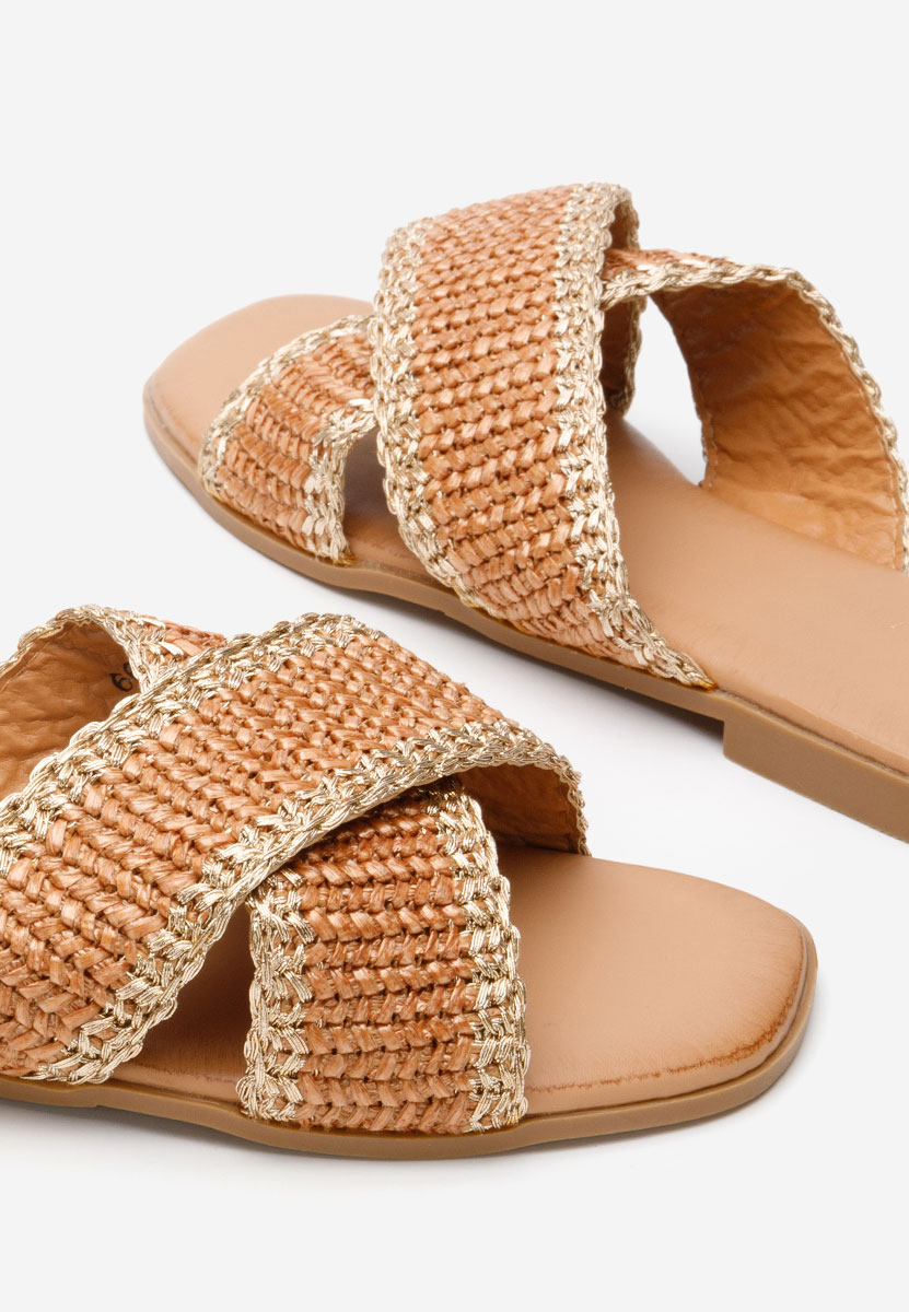 Mules plates femme chameau Jamira