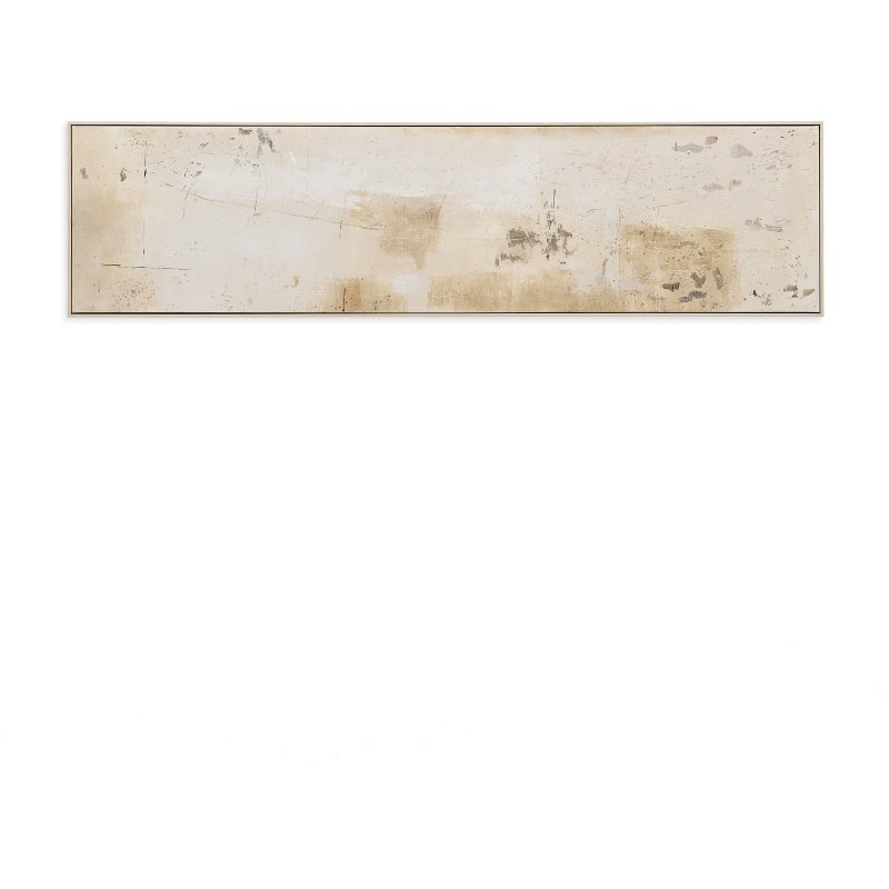 Tableau abstrait Silpa beige foncé 182 x 47 cm