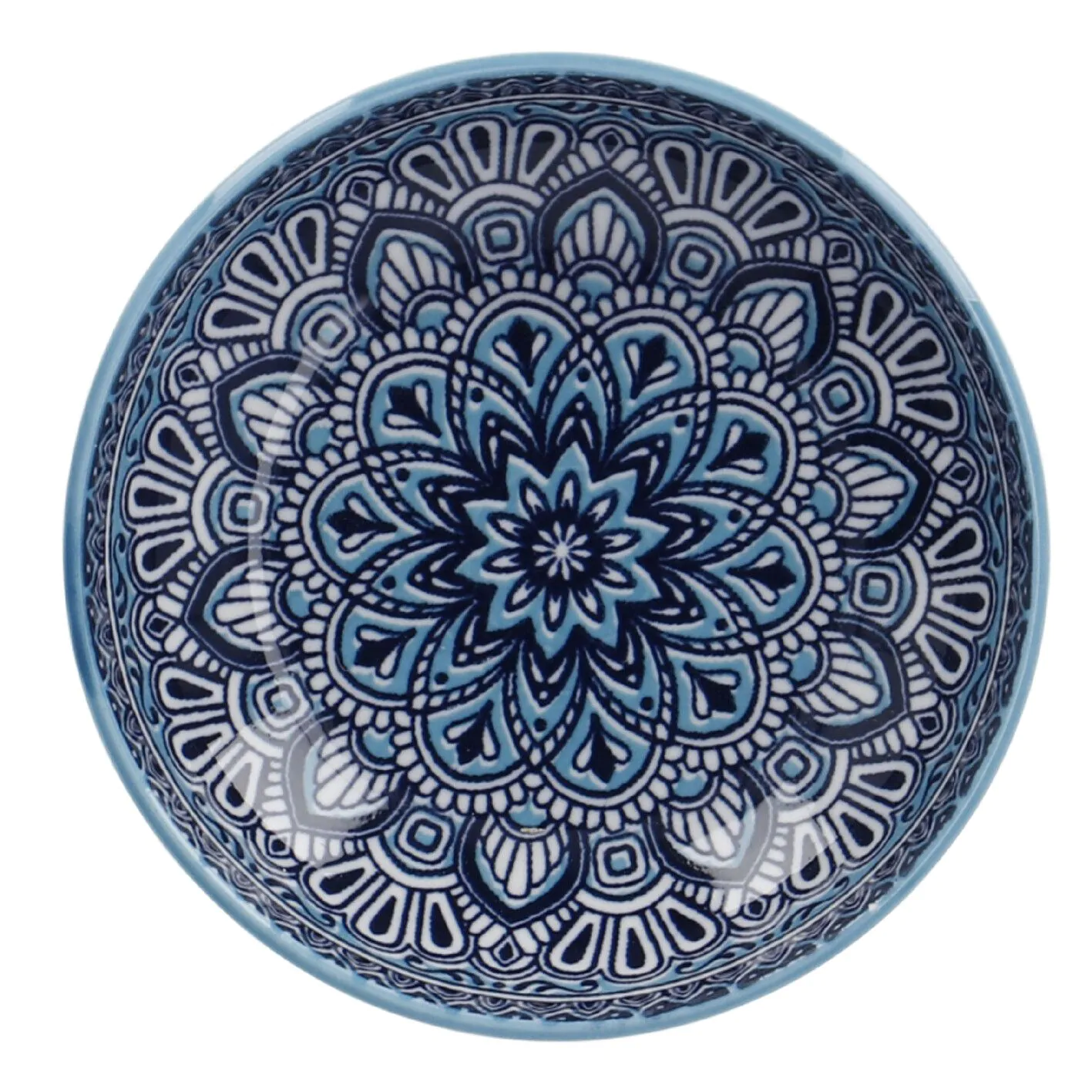 Schale China, flach, blau/hellblau, 9 cm