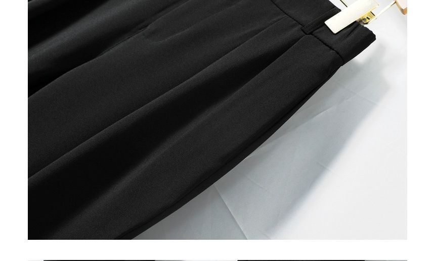 Sinlarity - Mid Rise Plain Cropped Tapered Dress Pants