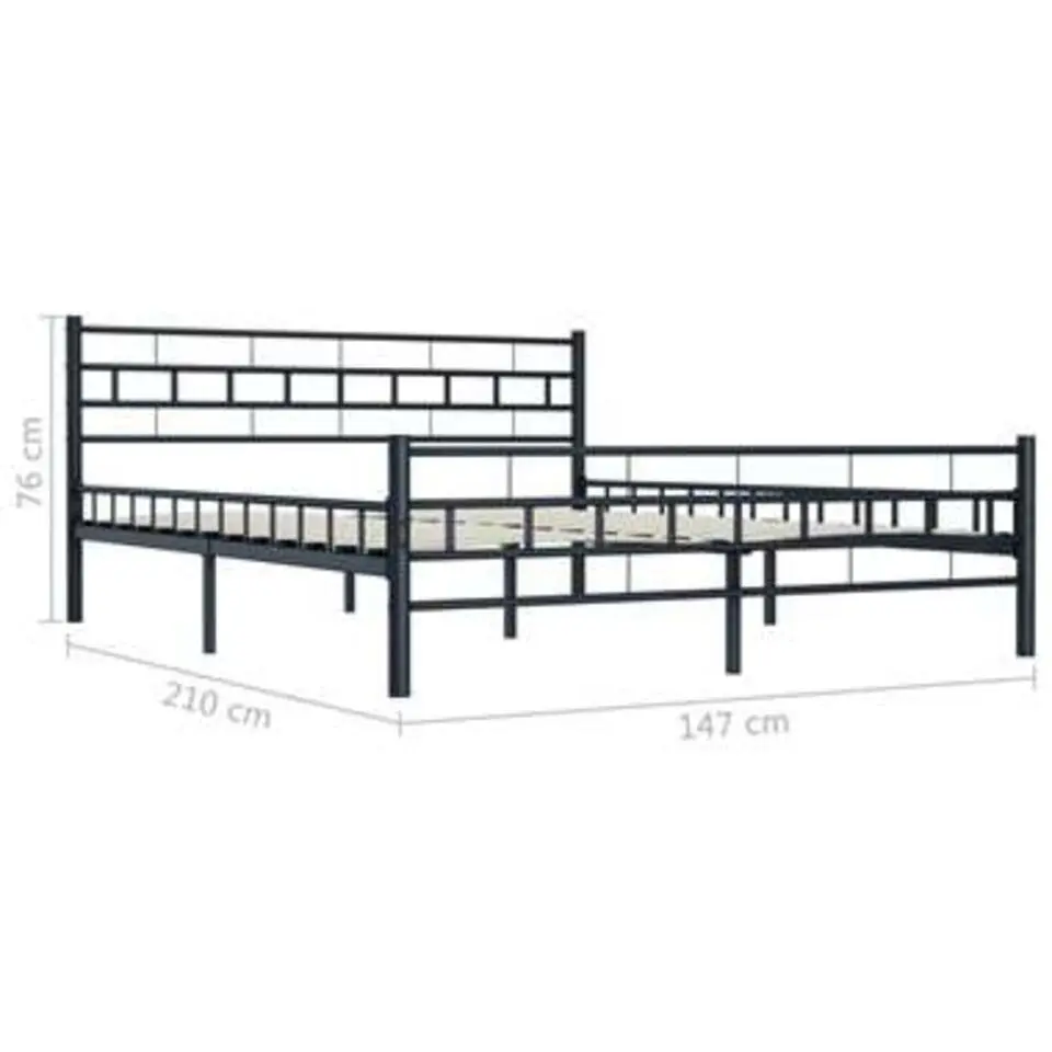 vidaXL - Bed frame met hoofdeinde - Zwart - Staal - 140x200 cm