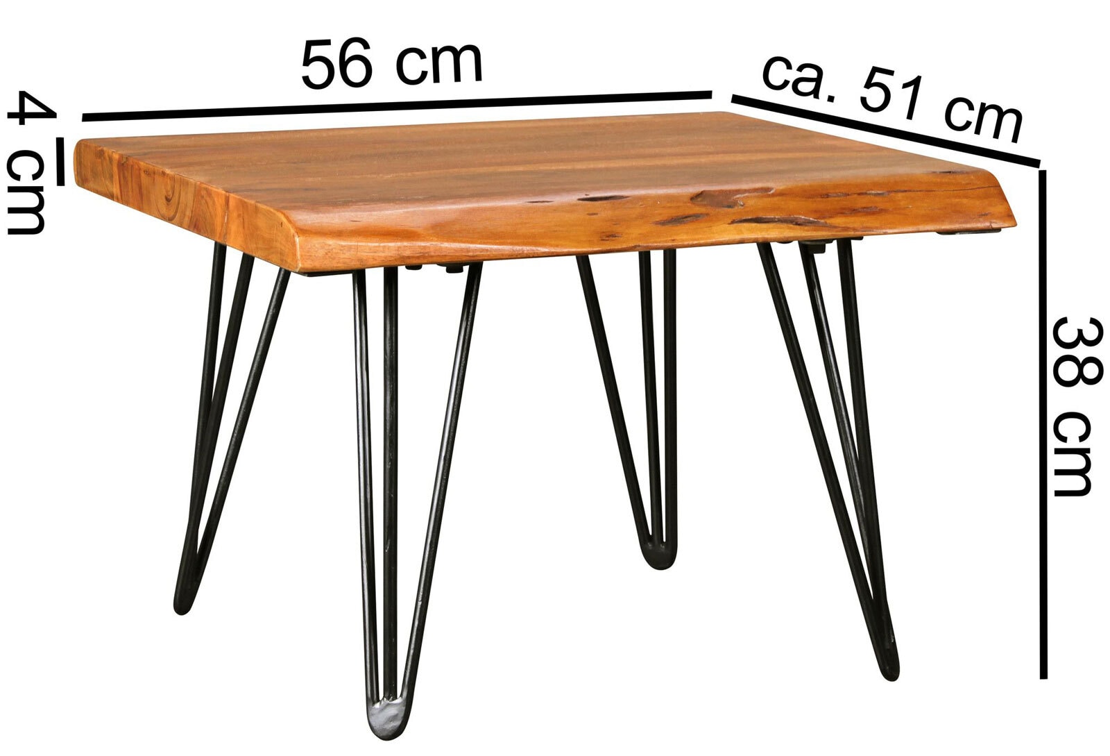 Couchtisch 56 x 51 cm braun
