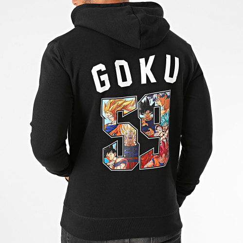 Sweat Capuche Back Goku Noir