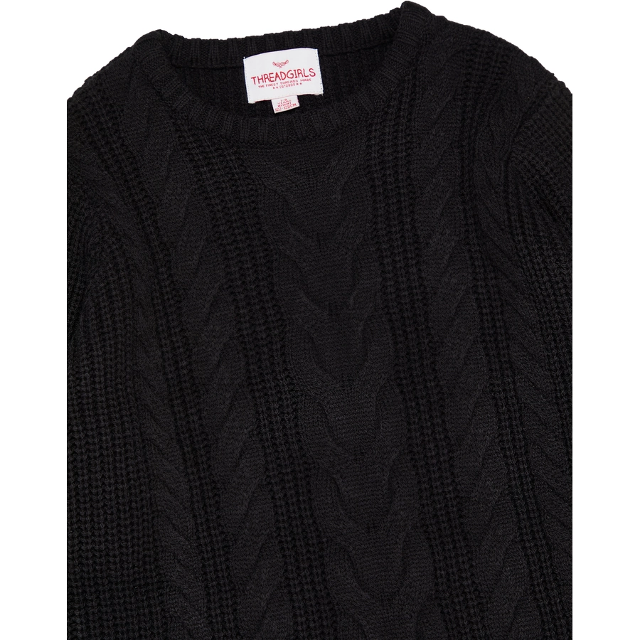 Threadgirls Strickkleid THB Thistle Cable Knitted Dress Black
