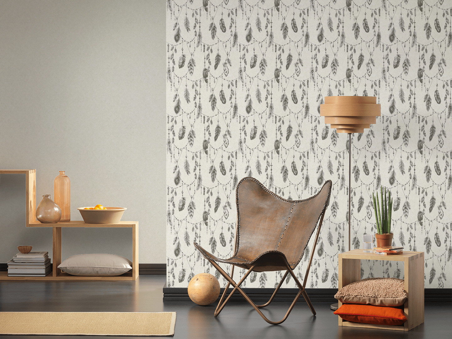 Vliestapete - BOHO LOVE - dezente Struktur - grau-beige - 10 Meter