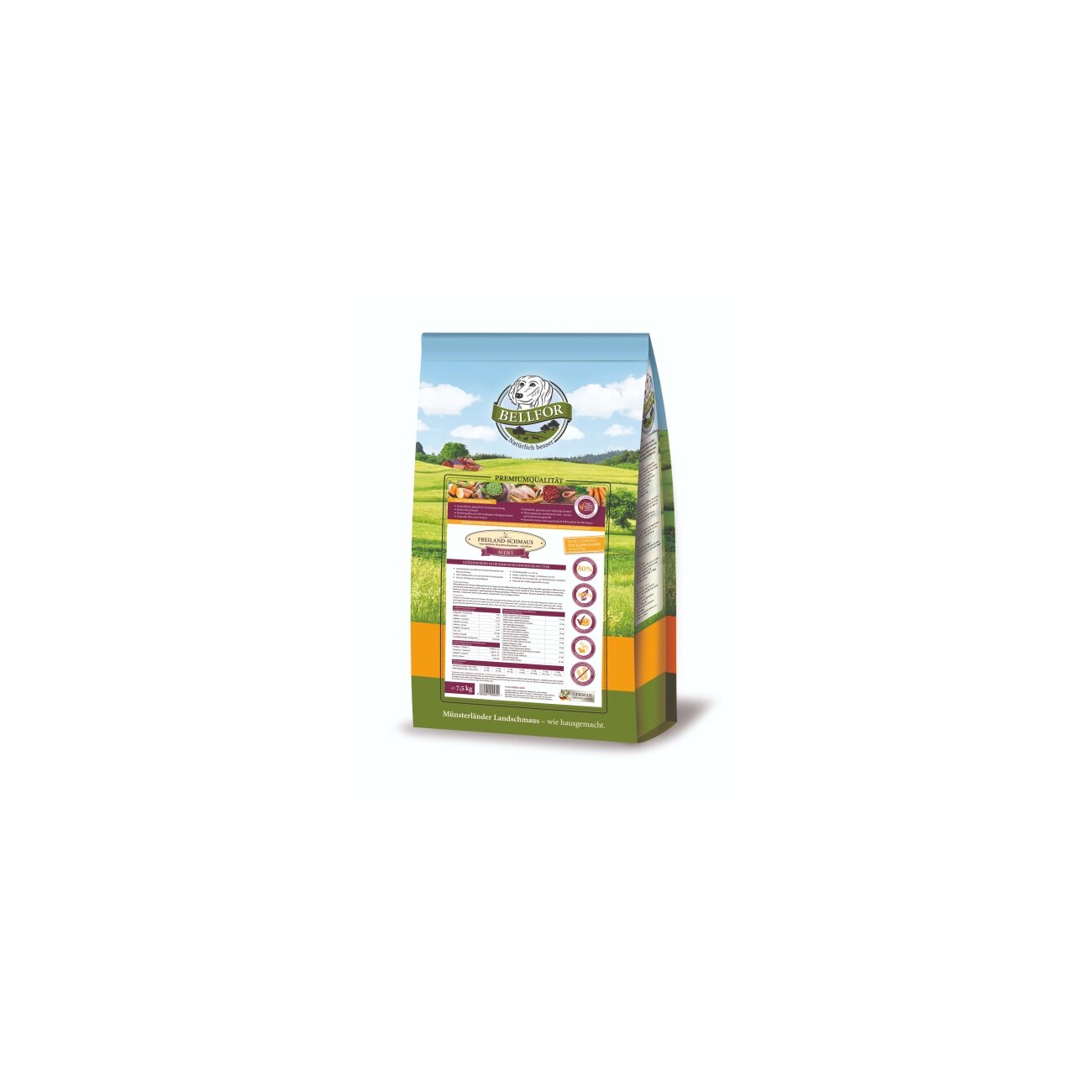 Bellfor Hundefutter für kleine Hunderassen mit Huhn - Freiland-Schmaus Mini - 7,5 kg