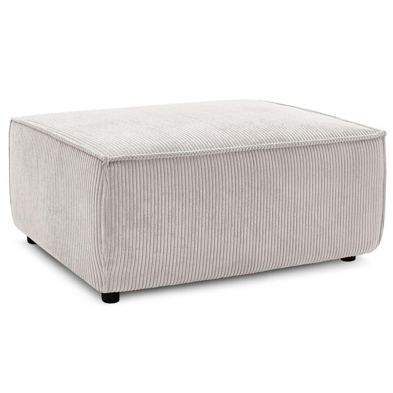 Bobochic Pouf en Velours côtelé Nihad beige - 100x70x44 cm