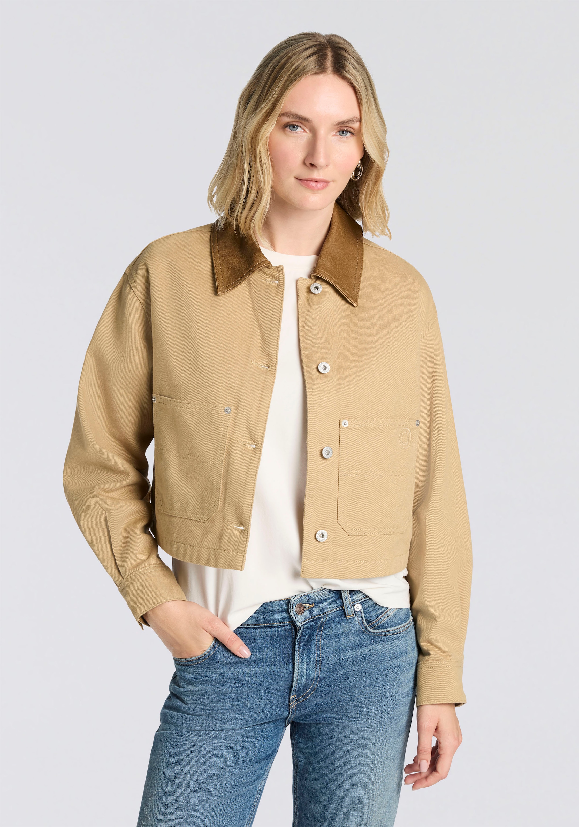 HUGO Blue Kurzjacke »Andeso« im Boxy Fit, cropped