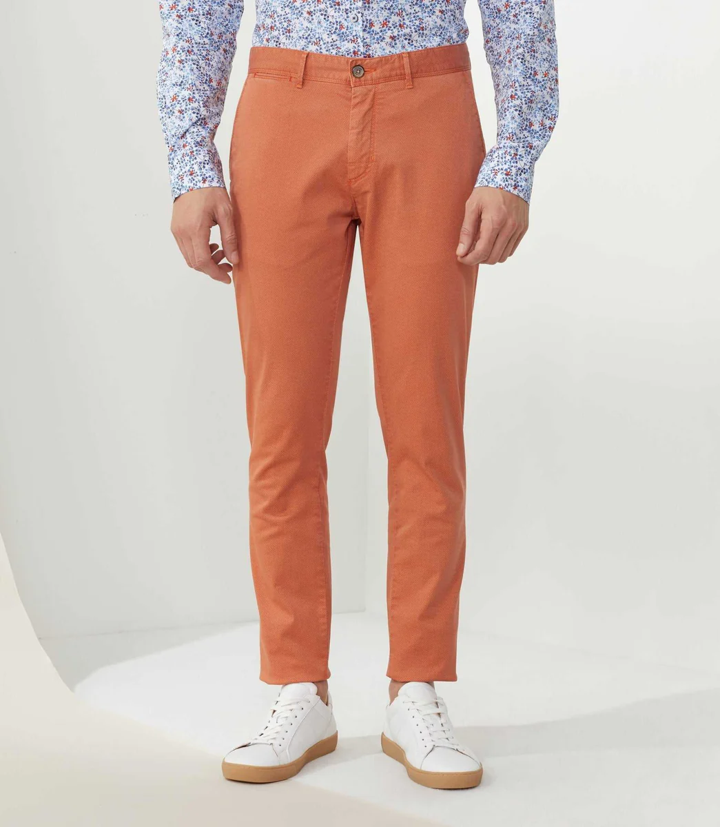 Chino micromotif orange 